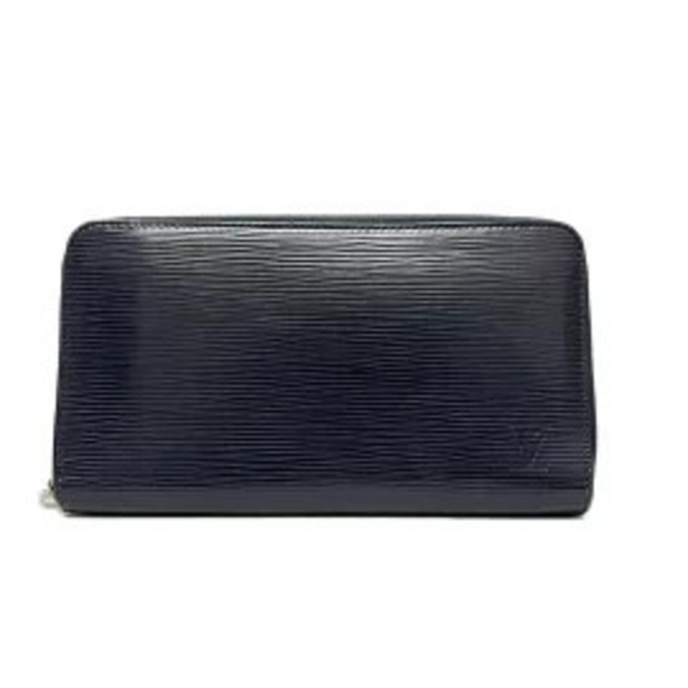 LOUIS VUITTON Zippy Organizer Long Wallet Blue Nuit Leather